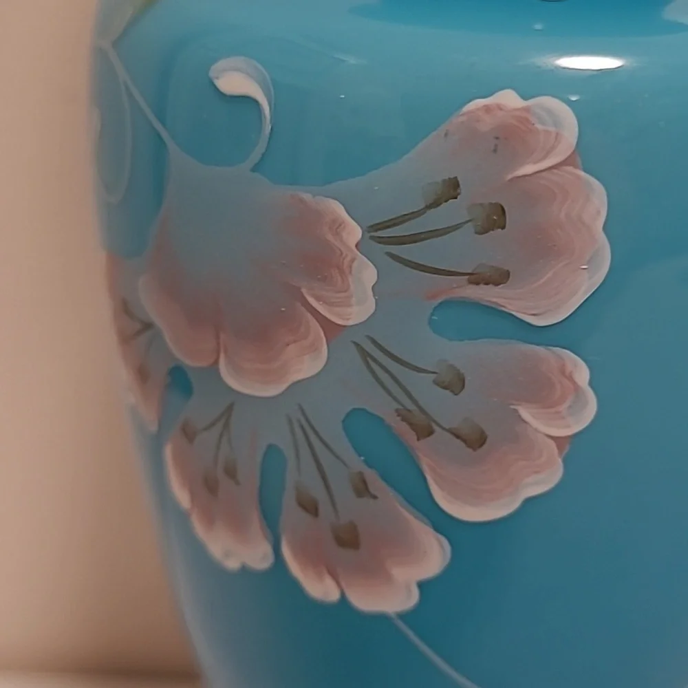 Signed Fenton 100 Year Anniversary 7638/8800 Hand Painted Vase